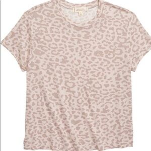 Girls pink leopard pink t shirt size L